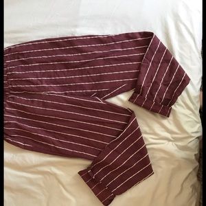 Kendall and Kylie Maroon Pinstripe Paperbag Pants